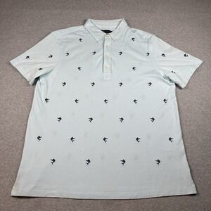 Polo Ralph Lauren XL Knit Oxford Polo Button-Down Collar Light Blue Embroidery
